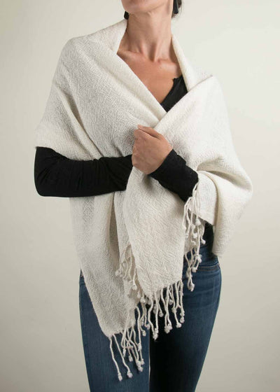 Cloud Layer Shawl in White