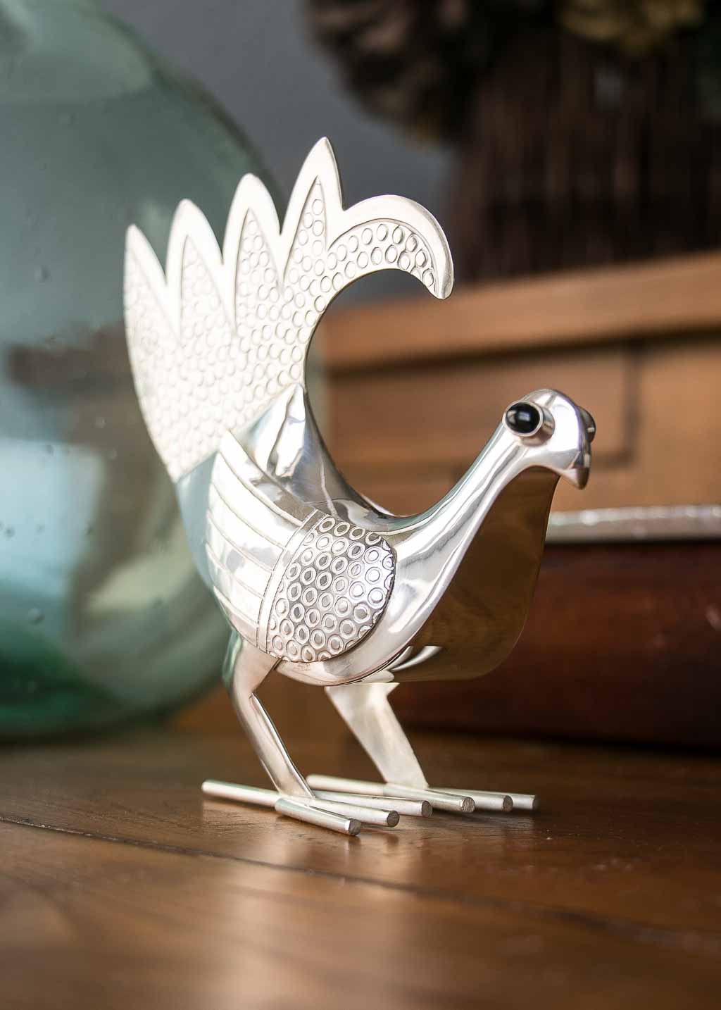 Joyful Peacock Sculpture