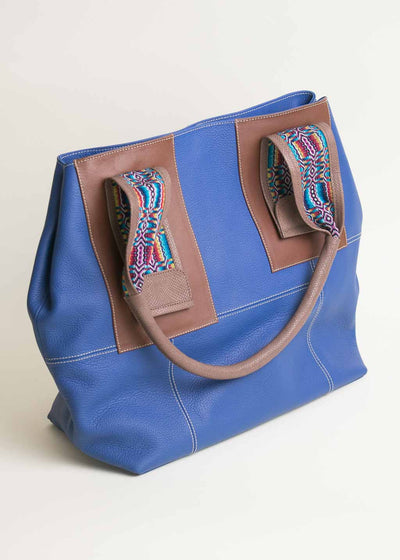 Valentina Bag in Blue with Multi-Color Faja