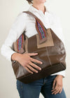 Valentina Bag in Brown with Multi-Color Faja