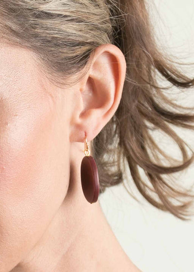 Lina Earrings in Burgundy