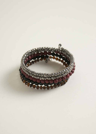 Milano Wrap Bracelet in Burgundy Black