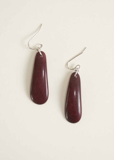 Moon Sliver Earrings in Burgundy