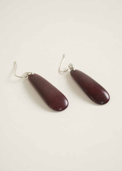 Moon Sliver Earrings in Burgundy