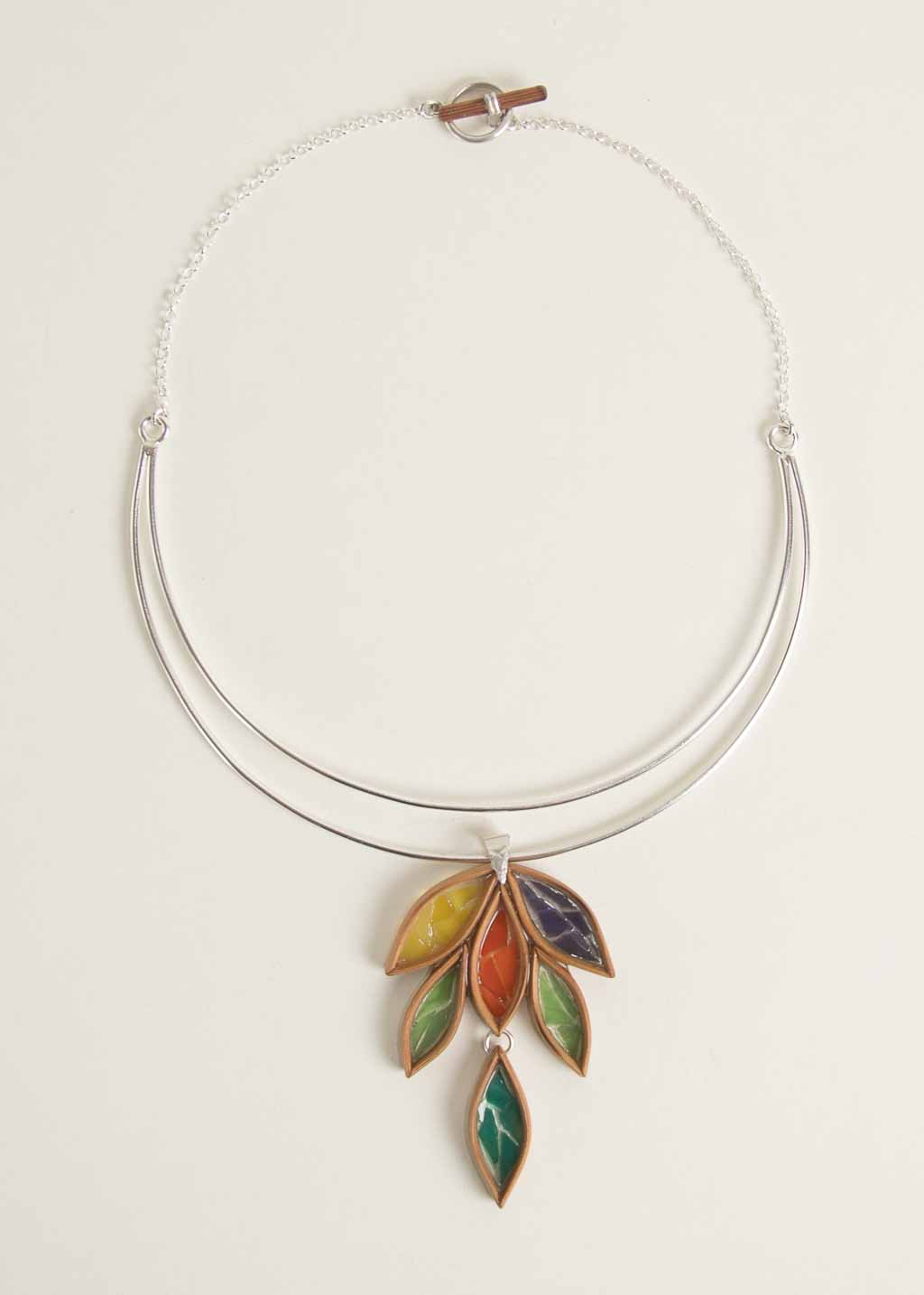 Painted Leaves Necklace