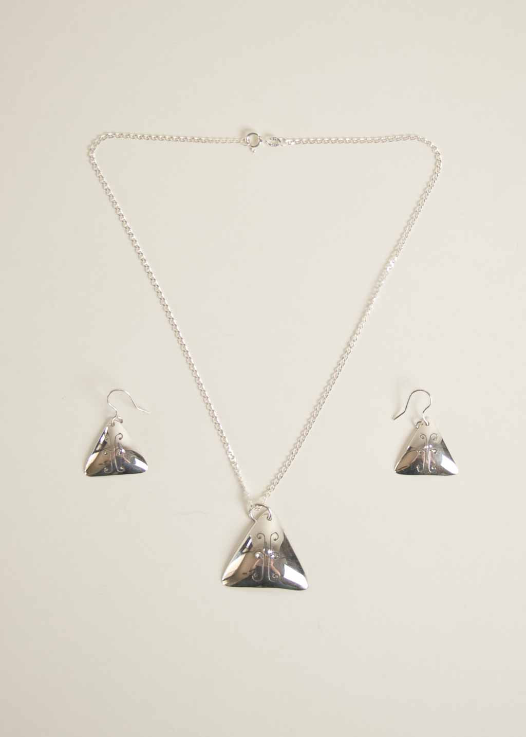 Shaman Triangular Set in Silver